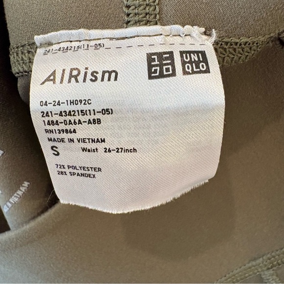 Uniqlo Khaki Gym Athletic Activewear Leggings Wmn’s Sz S - Picture 6 of 7